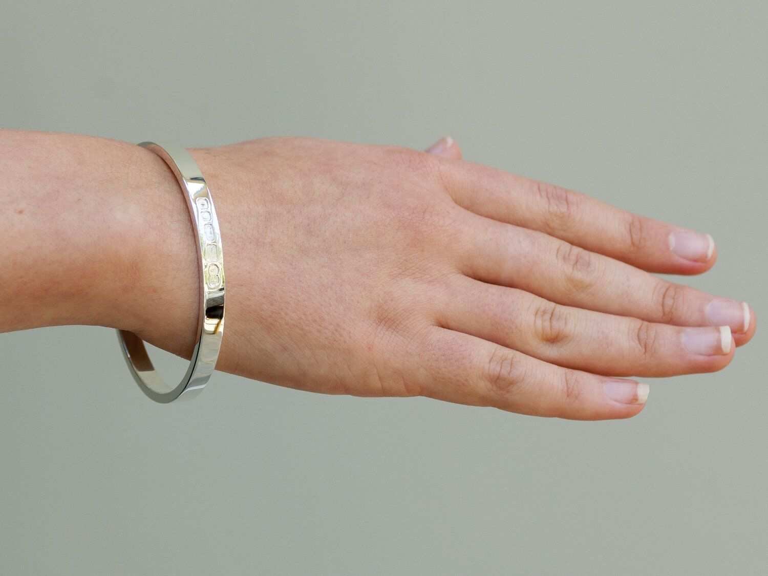 Zennor 6 Heavy Solid Sterling Silver Bangle Outside Hallmarks 4 Zennor 6 Heavy Solid Silver Bangle, Handmade in Cornwall. outside display London Hallmarks - 6mm wide.