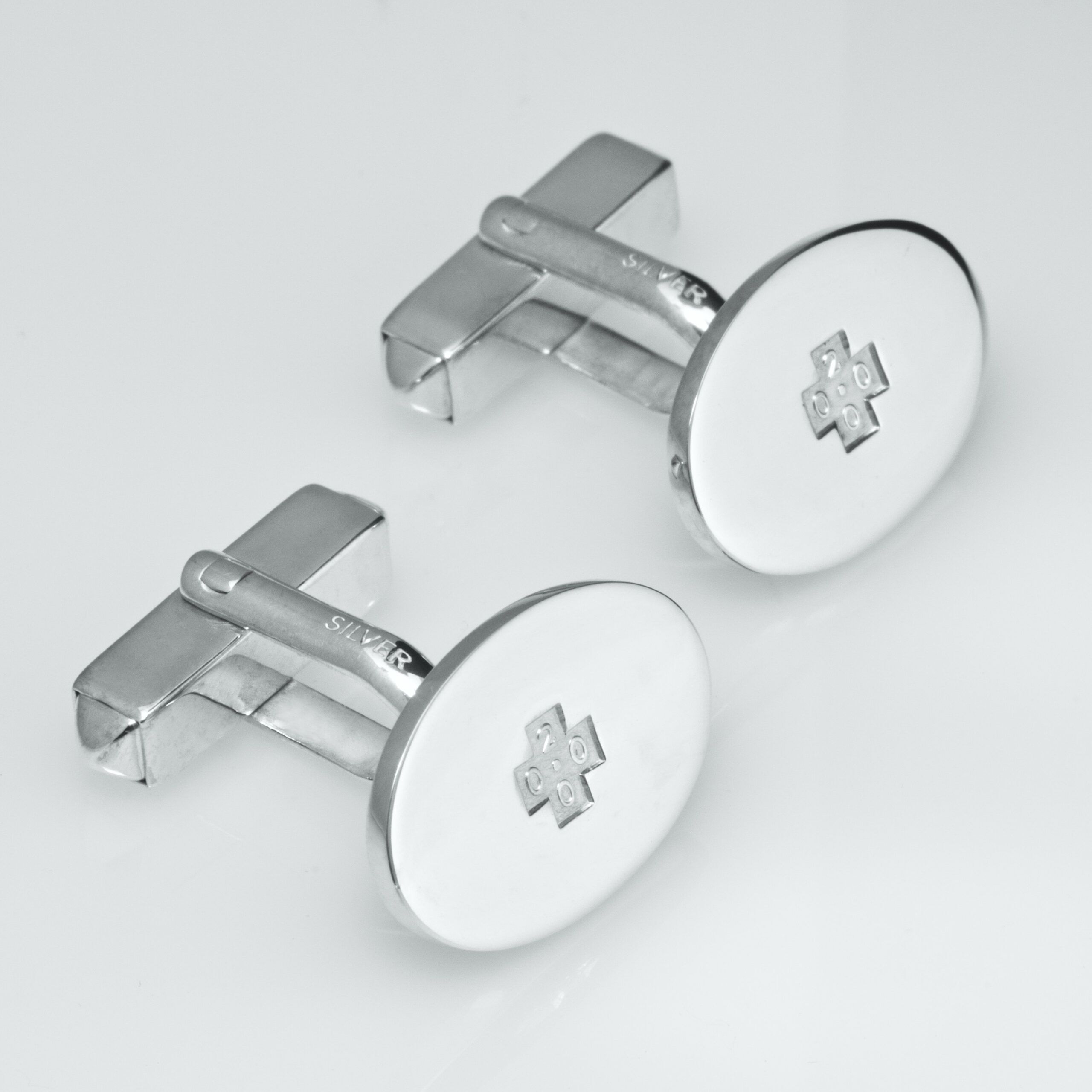 Men's Silver Cufflinks 2000 Millennium Hallmark 2 Men's Silver Cufflinks 2000 Millennium Hallmark - Image 2