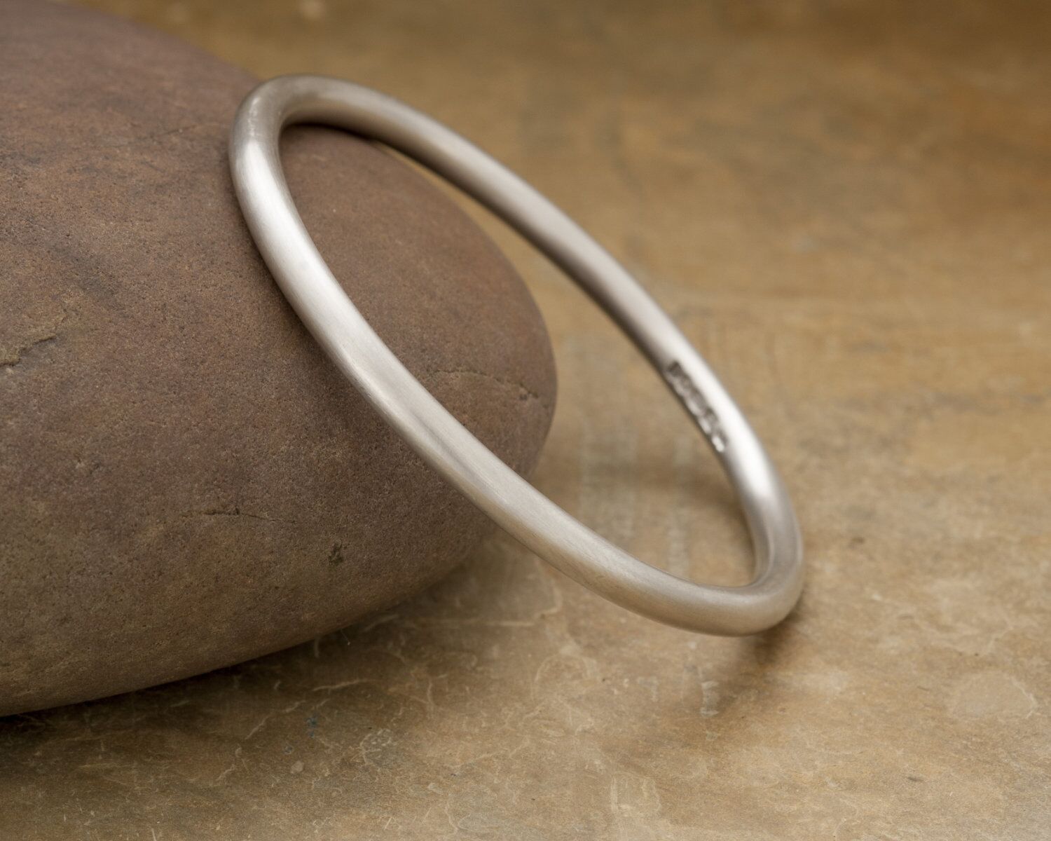 Solid Sterling 925 Silver Bangle - Eden 5 5 Eden 5 solid silver satin bangle