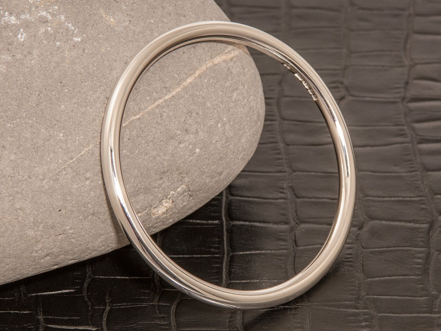 Solid Sterling 925 Silver Bangle - Eden 5 1 Eden 5 solid silver polished bangle