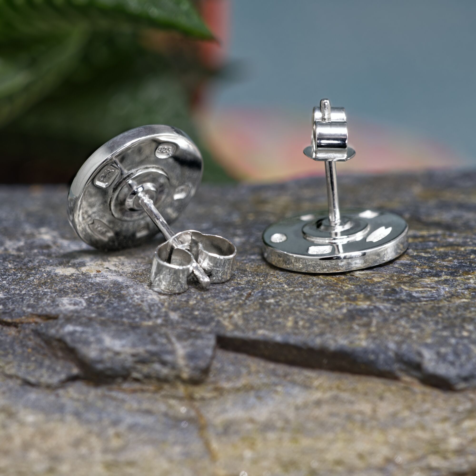 Sterling Silver Stud Earrings Millennium Hallmark 2000 2 Handmade Sterling Silver Stud Earrings Millennium Hallmark 2000
