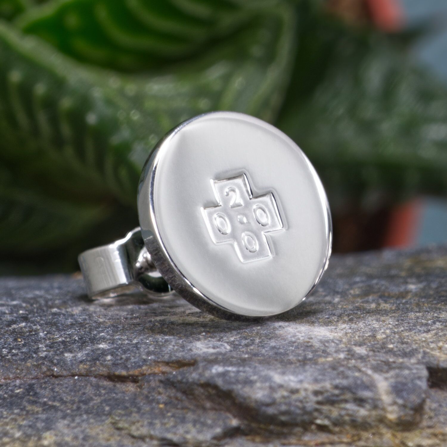 Sterling Silver Stud Earrings Millennium Hallmark 2000 4 Handmade Sterling Silver Stud Earrings Millennium Hallmark 2000