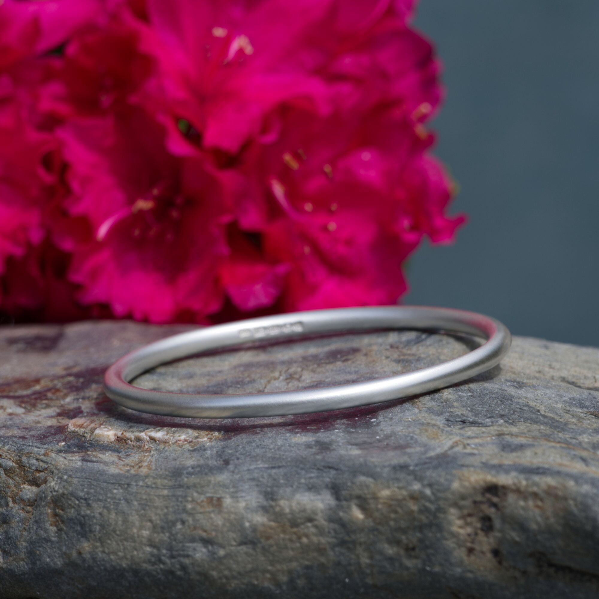 Solid Silver Hammered Bangle - Eden 4 3 Eden 4 Heavy Solid Silver Handmade Chunky Silver Bracelet. London Hallmarked. 4mm