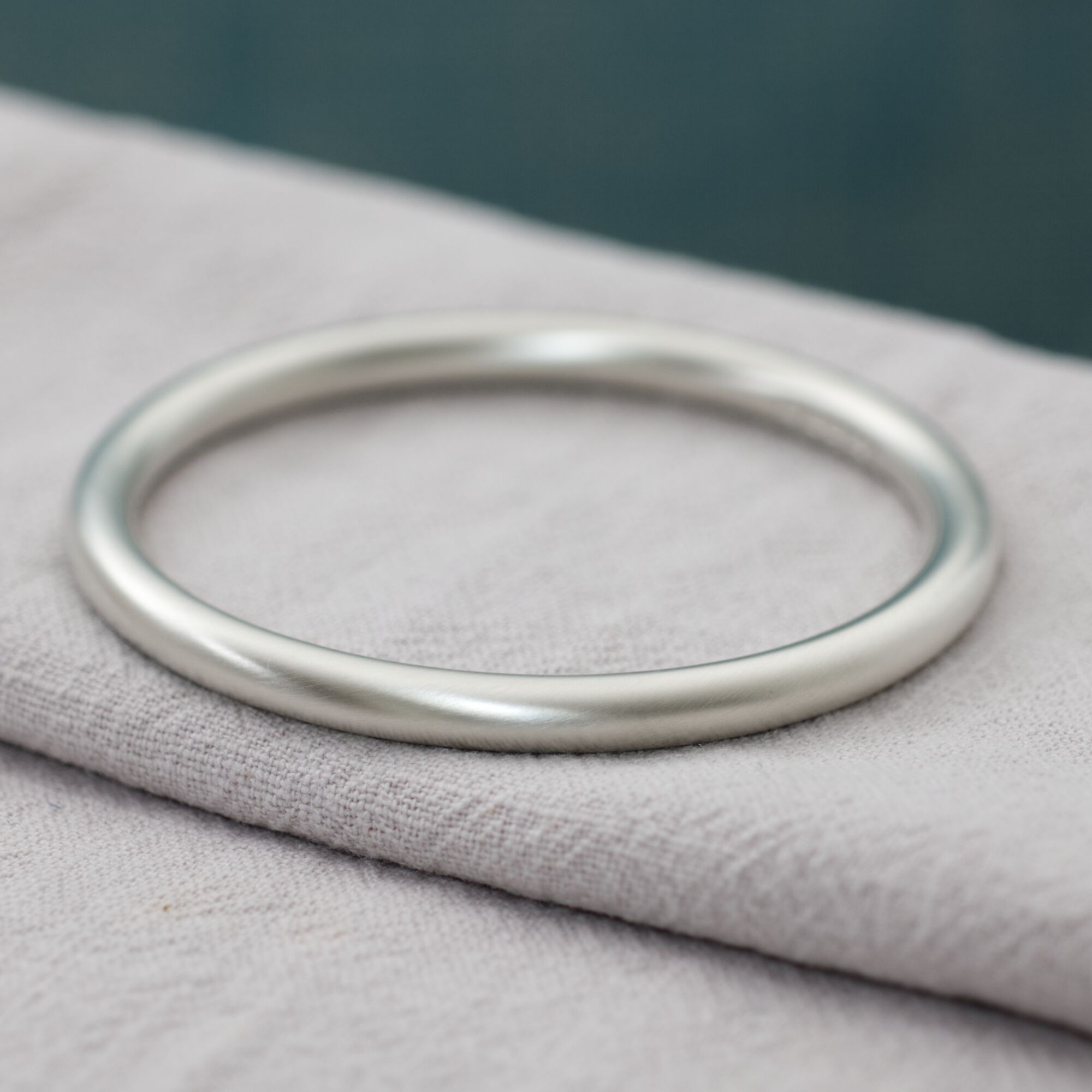 Chunky Solid Sterling Silver Bangle - Eden 6 2 Solid Silver Round 6mm Wire Bangle with Satin finish by Kerensa Jewellery