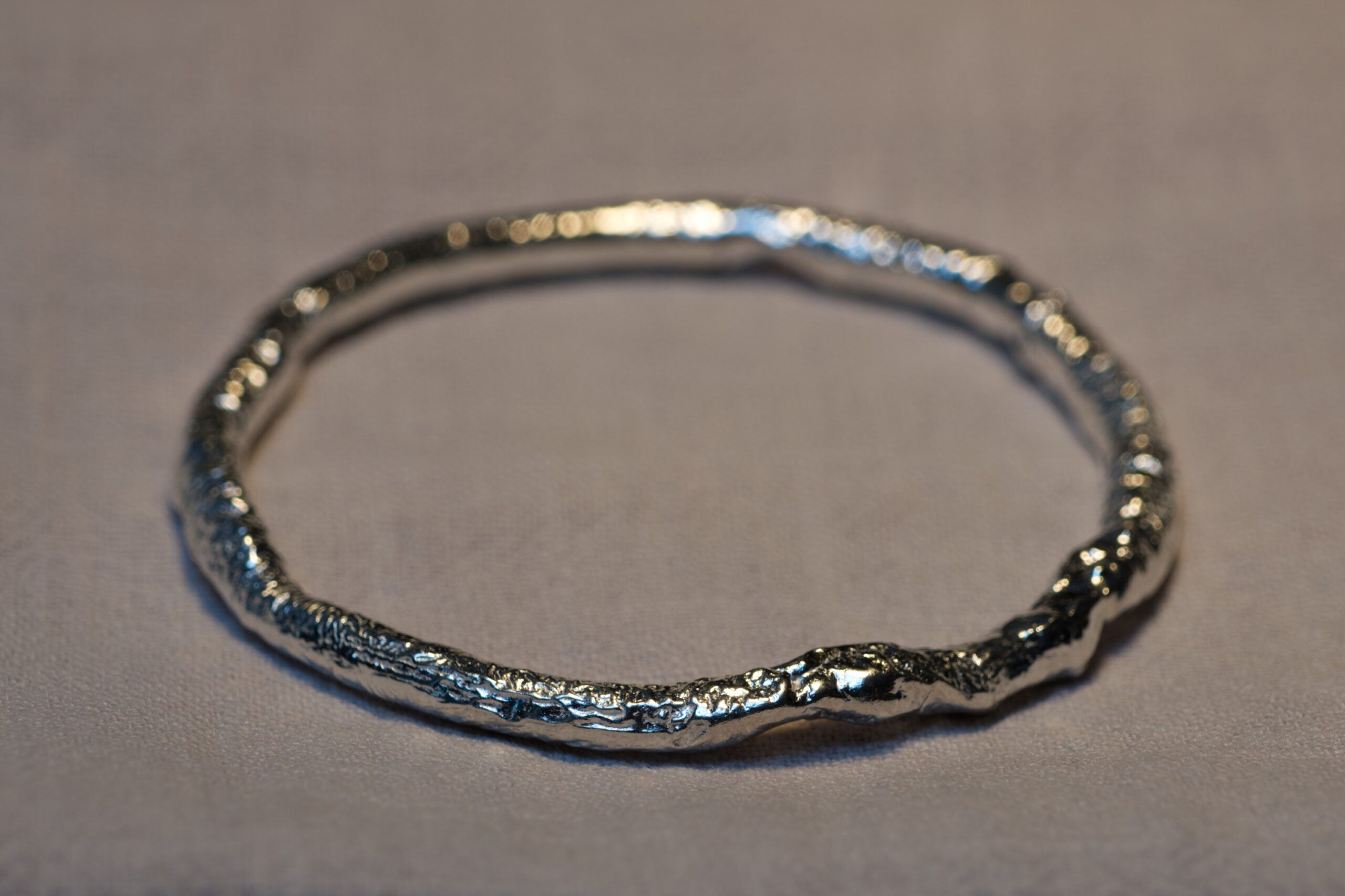 Molten Solid Silver Bangle 1 molten solid sterling silver 925 bangle by Kerensa Jewellery, piere andrews