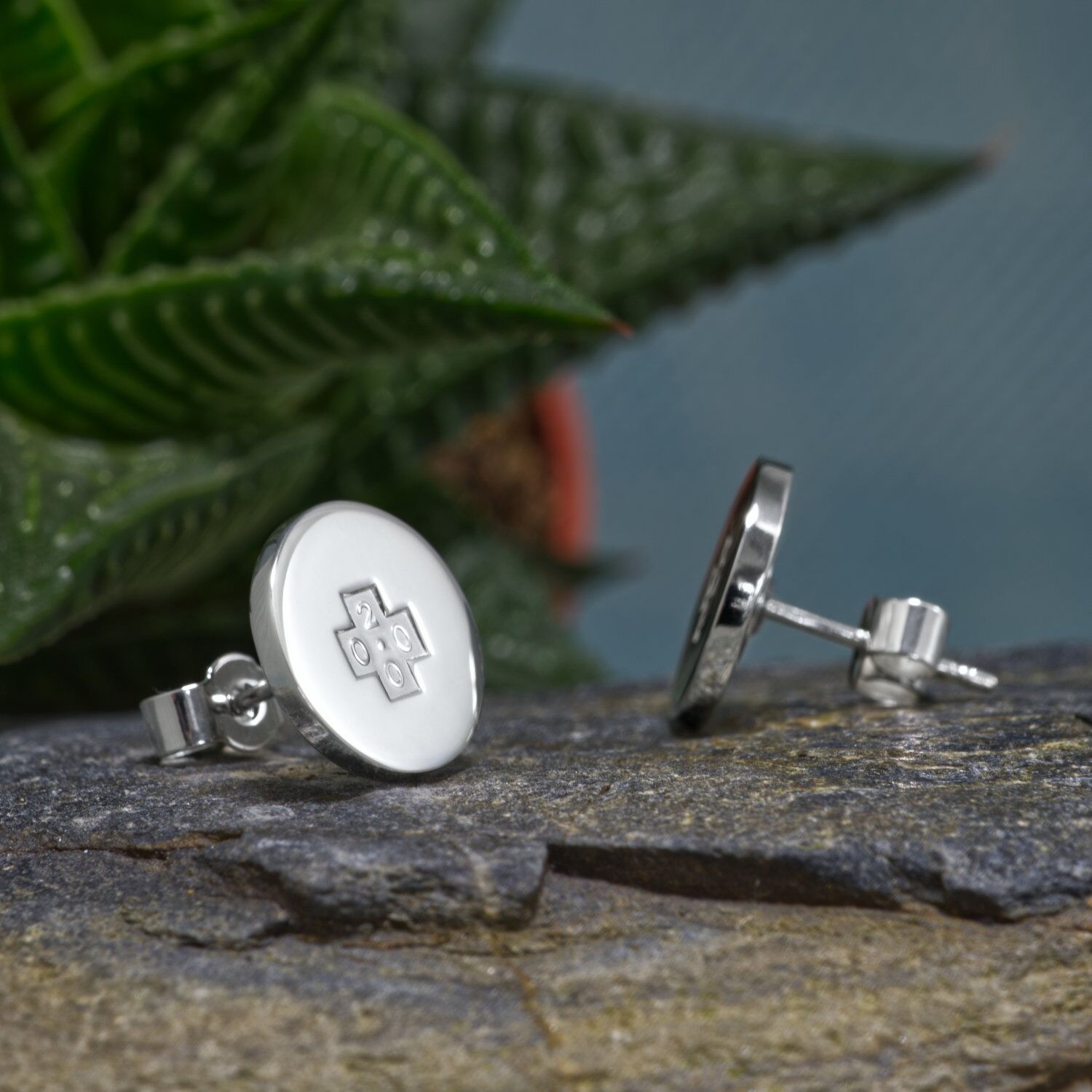 Sterling Silver Stud Earrings Millennium Hallmark 2000 3 Handmade Sterling Silver Stud Earrings Millennium Hallmark 2000