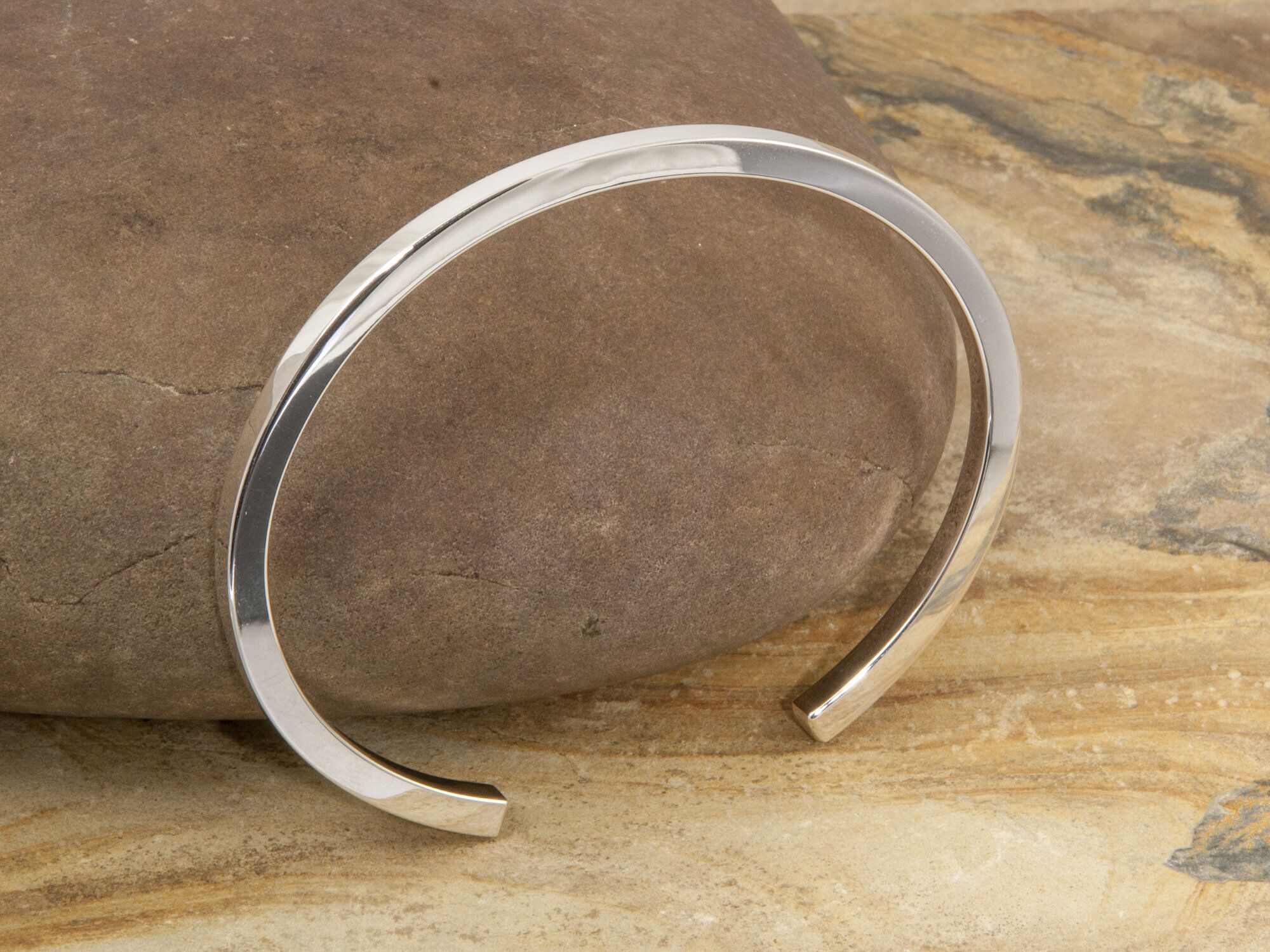 Newlyn 4 Cuff Solid Sterling Silver Bracelet 4 Newlyn 4 Cuff Solid Silver Handmade bracelet- London Hallmarked. 4mm Square