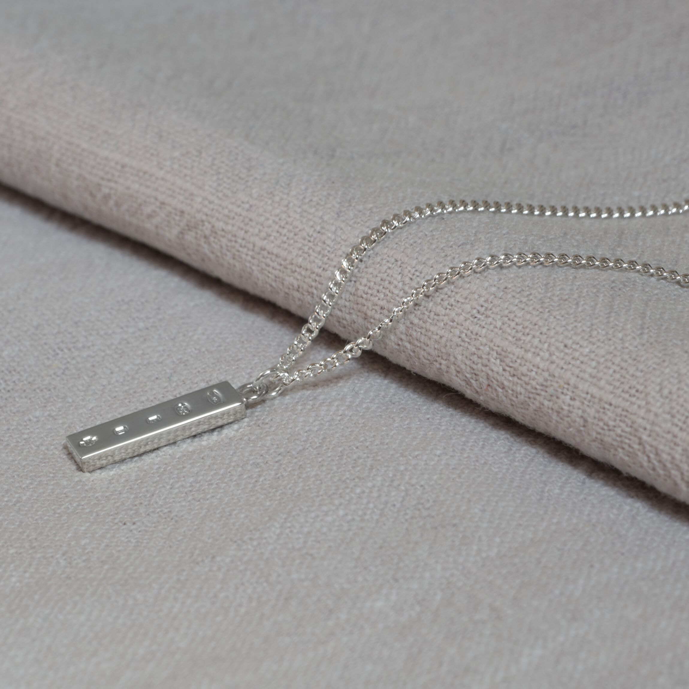 Solid Silver Millennium Ingot Pendant & Chain - Small 1 small ingot pendant - Solid Silver fine 925 Millenium ingot pendant, london hallmarked on a silver chain - kerensa jewellery