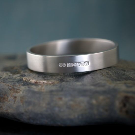 Zennor Solid Sterling Silver Bangle Outside Hallmarks - Kerensa