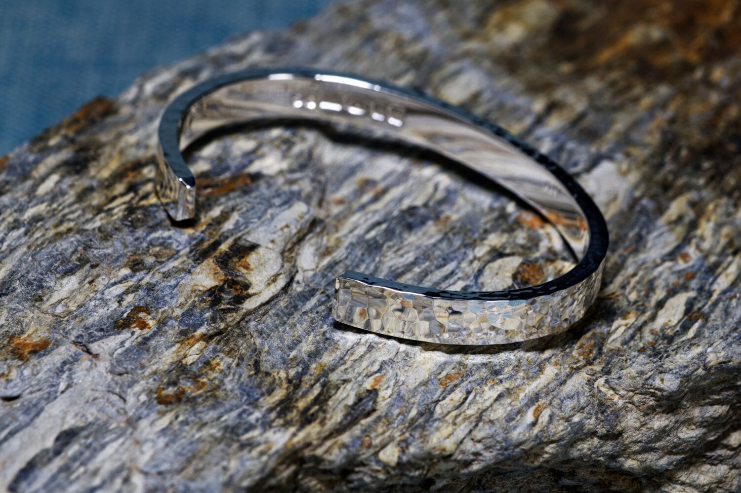 Zennor 8 Hammered Chunky Solid Silver Cuff 2 Zennor 8 Hammered Chunky Cuff Solid Silver Bracelet, Handmade Bangle - London Hallmarked. 8mm Wide