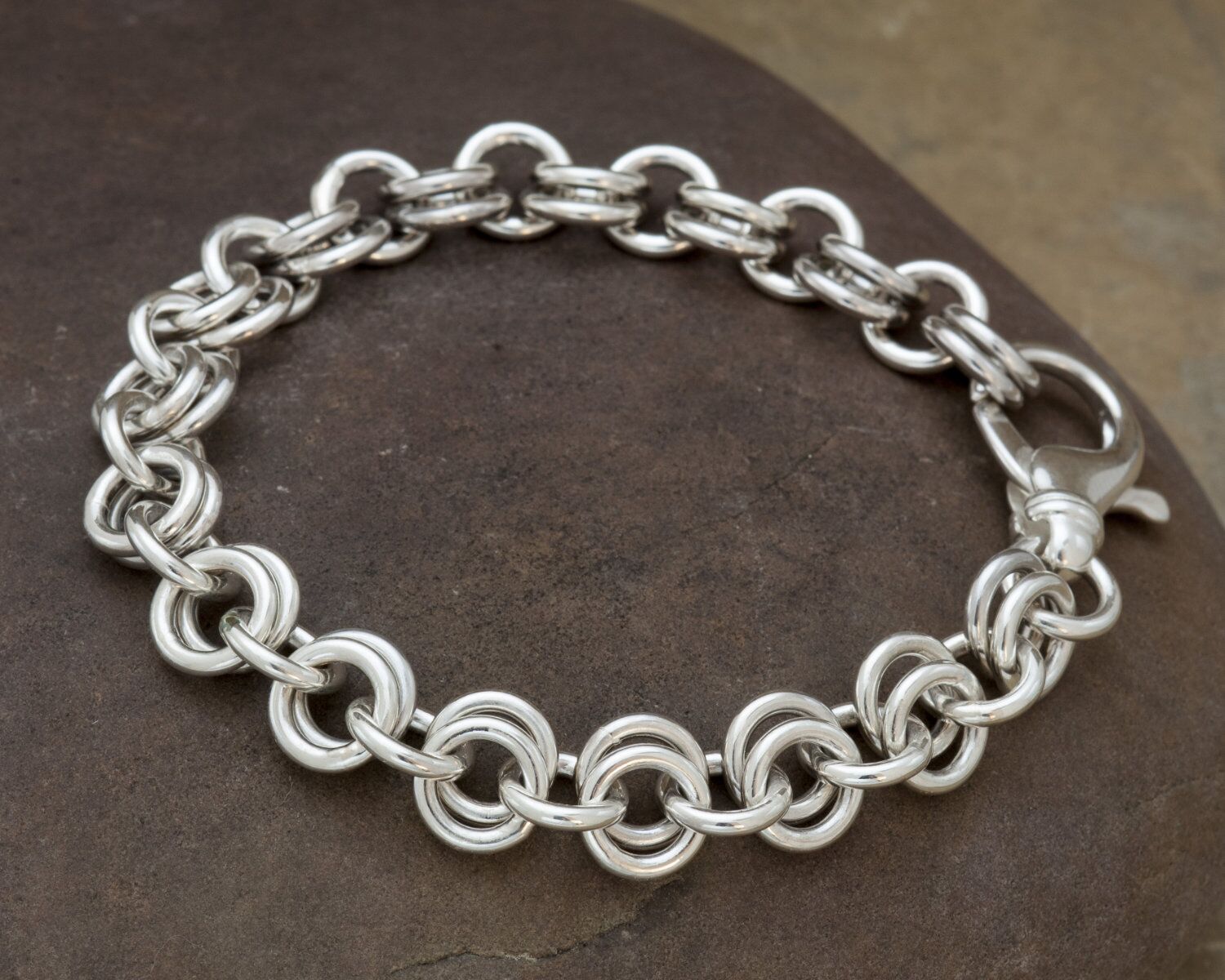 Solid Silver Chunky Chain Bracelet - Falmouth 1 Solid Silver Chunky Chain Bracelet London Hallmarked. Every Link Handmade & Soldered.