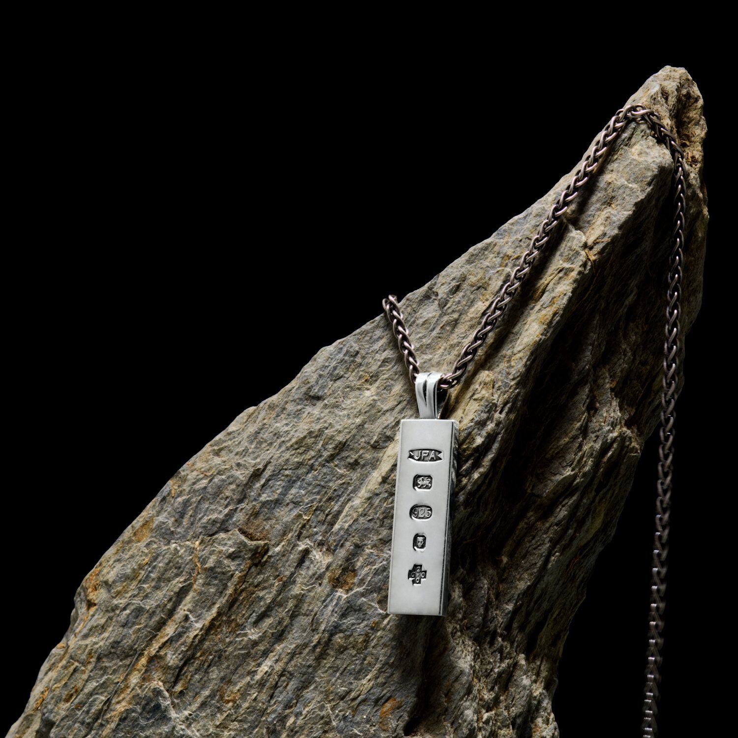 Solid Sterling Silver Millennium Ingot Pendant 4 Solid Silver Handmade Millennium Ingot Pendant. solid Sterling Silver Ingot pendant has a full set of London hallmarks, featuring the Millennium Mark 2000