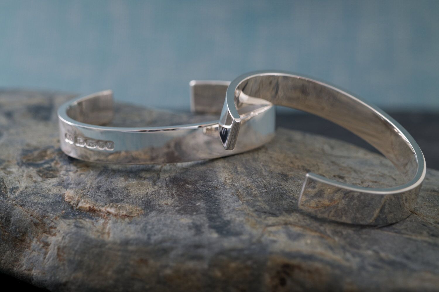 Zennor 12 Chunky Solid Sterling Silver Cuff 2 Zennor 12 Cuff Extra Heavy Chunky Cuff Solid Silver Bracelet, Handmade in Cornwall, London Hallmarked. 12mm Wide