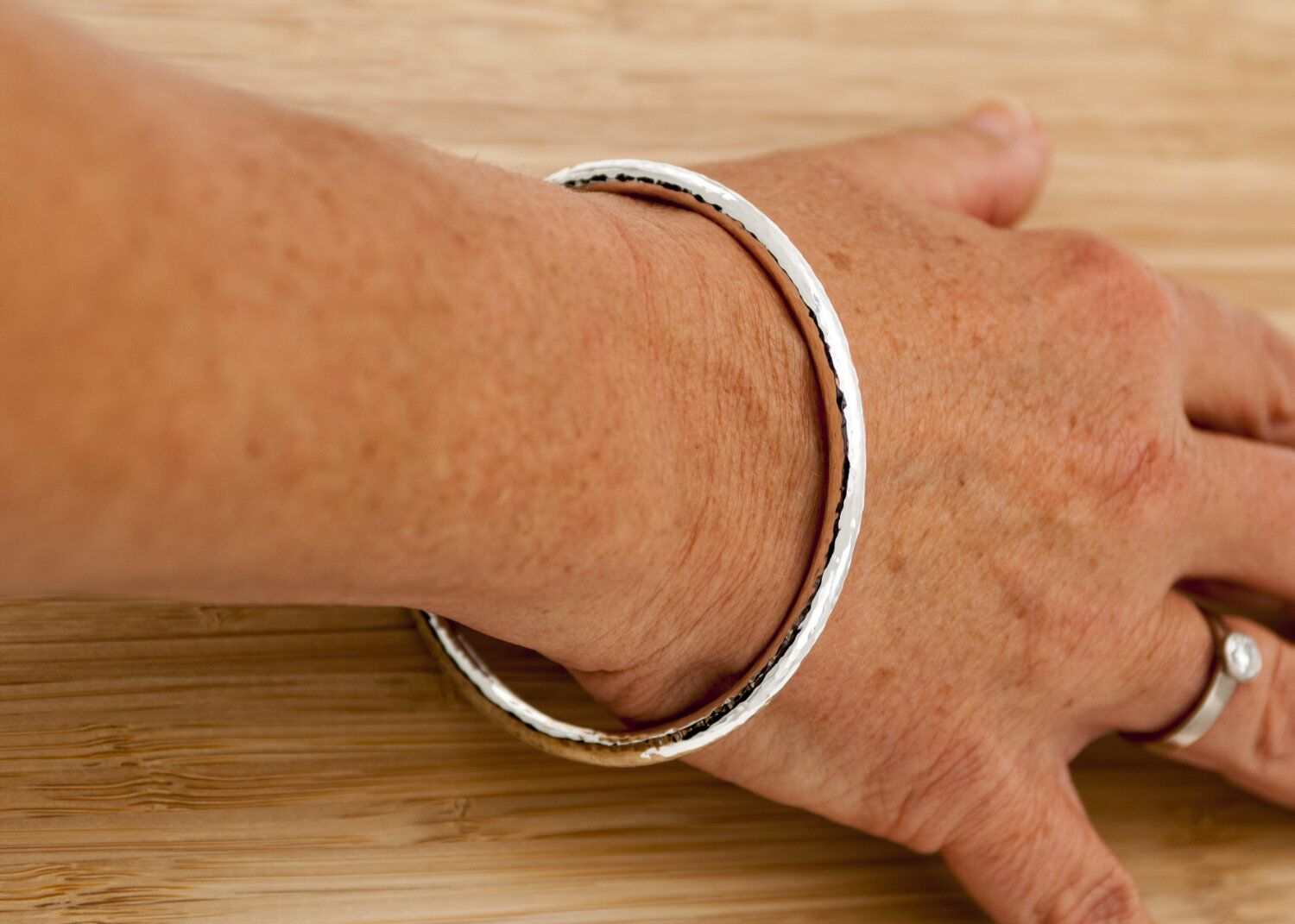 Eden 5 Solid Sterling Silver Bangle Hammered 5 Eden 5 Hammered Solid Silver Bangle