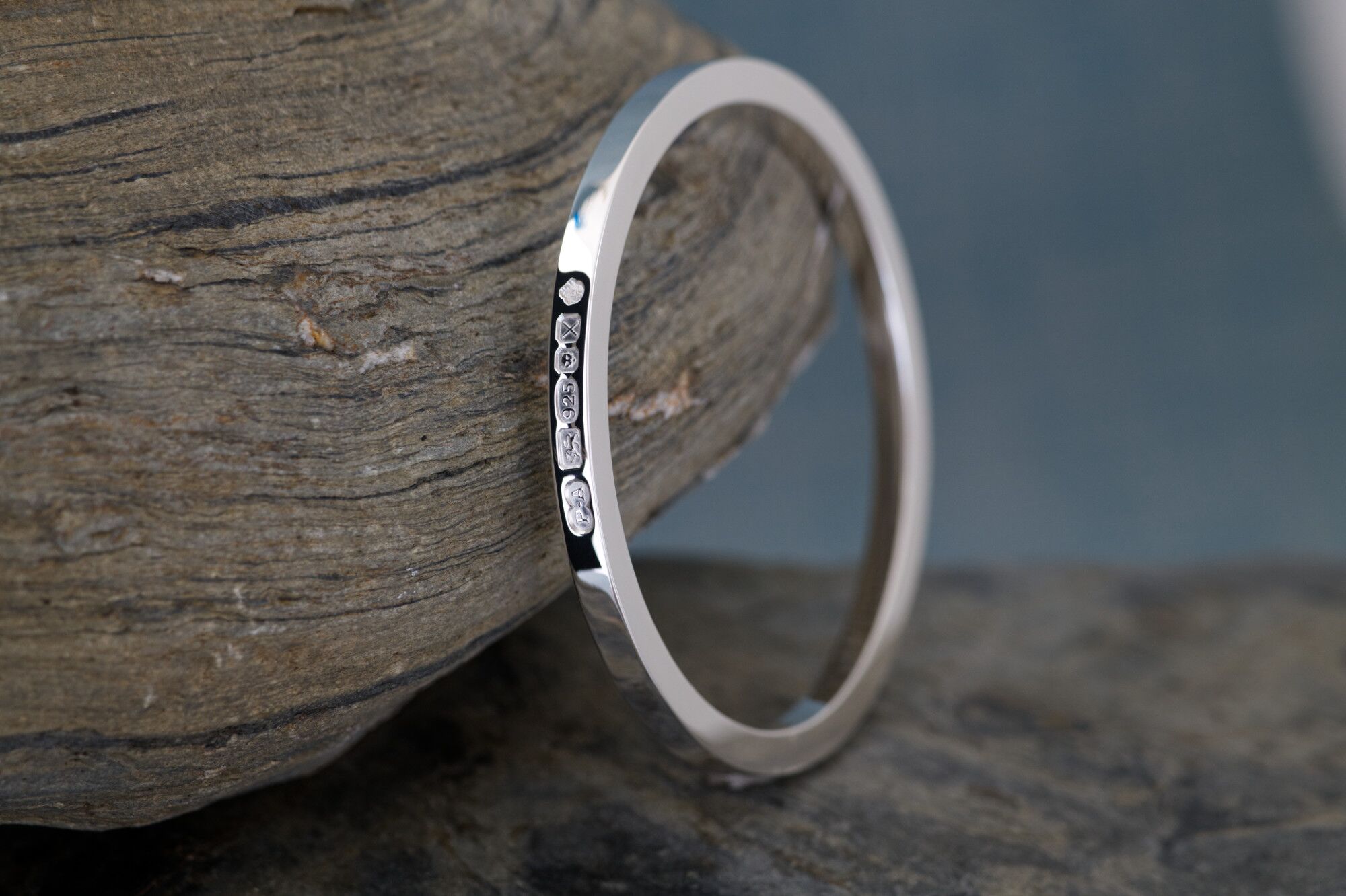Extra Heavy Chunky Solid Sterling Silver Bangle - Newlyn 5 1 Newlyn 5 Handmade Chunky Silver Bracelet Outside London Hallmarked. 5mm Square