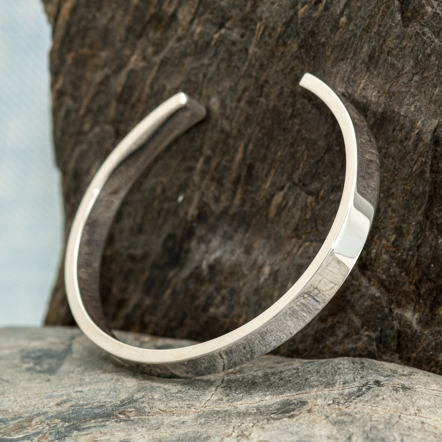 Zennor 8 Chunky Solid Sterling Silver Cuff 3 Zennor 8 Solid Silver Chunky Heavy Cuff Handmade in Cornwall, Staggered London Hallmarked. 8mm Wide