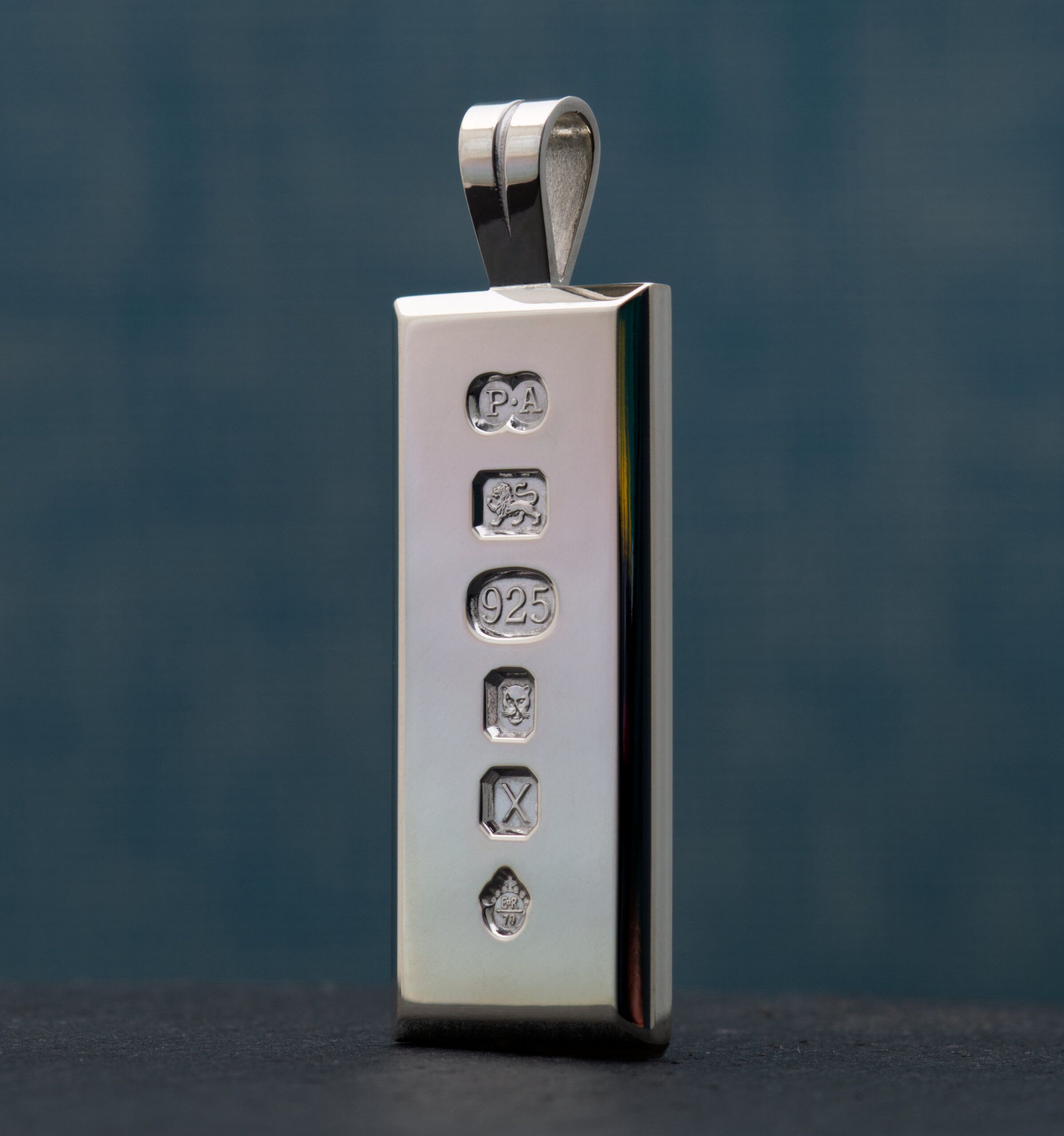 Solid Silver Queens Jubilee Ingot Pendant - Limited Edition 1 solid silver queens jubilee ingot Fully London Hallmarked Limited Edition