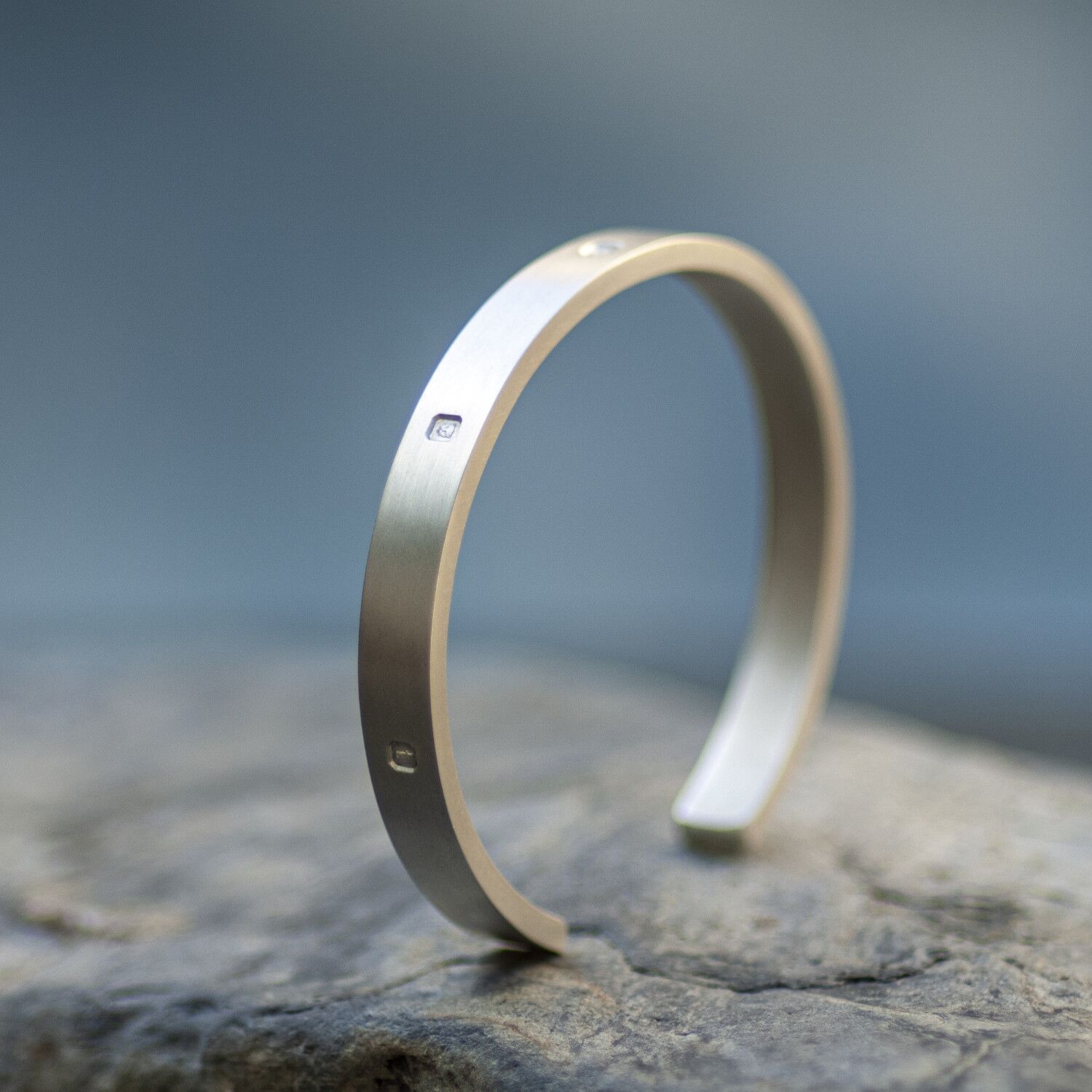 Zennor 8 Solid Silver Chunky Cuff Outside Staggered Hallmarks 2 Zennor 8 Heavy Cuff Solid Silver Chunky Bracelet Handmade in Cornwall, Staggered London Hallmarked. 8mm Wide